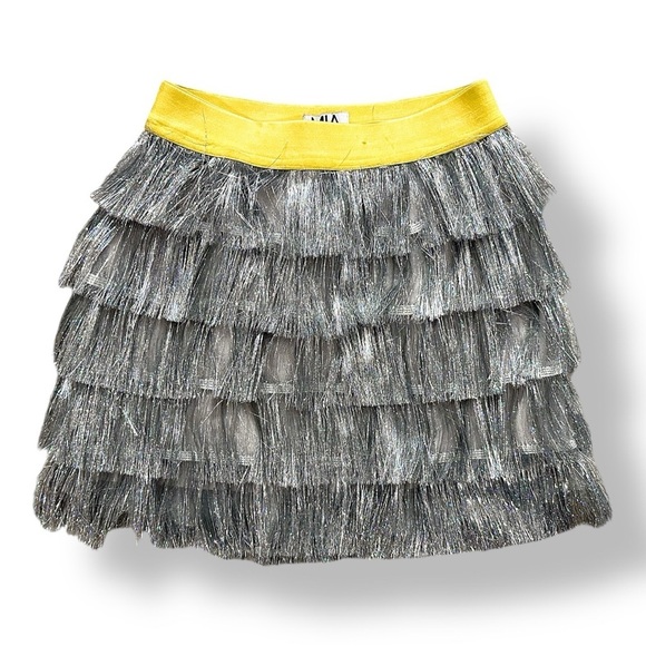 MIA New York | Tiered Tinsel Tassel Skirt (M) - Picture 1 of 5